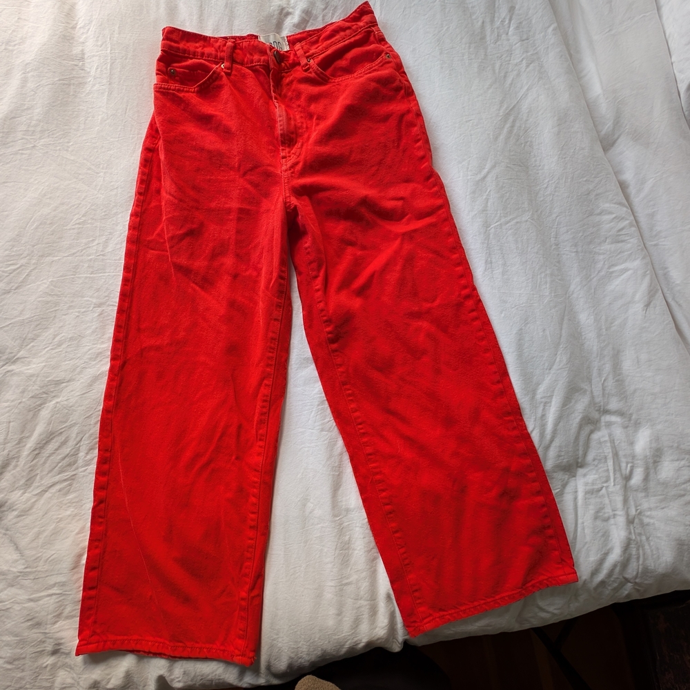 BDG Bright Red Flare Jeans